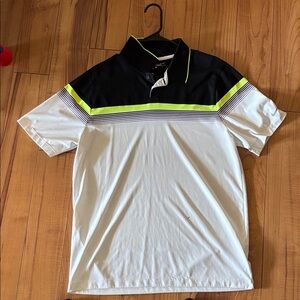 Nike Black, White, and Neon Polo Shirt